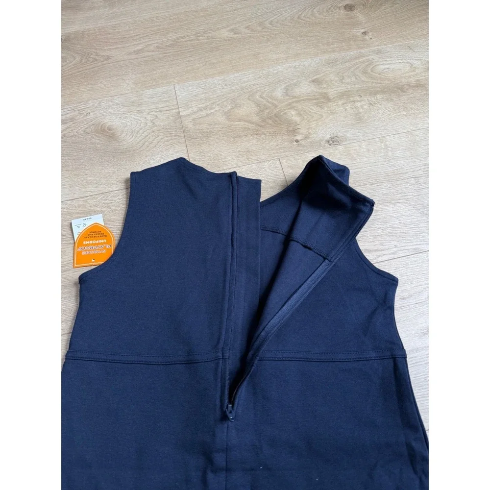 NWT Kids Girls Uniform Gymboree sleeveless bow ruffle jumper dress blue size 12